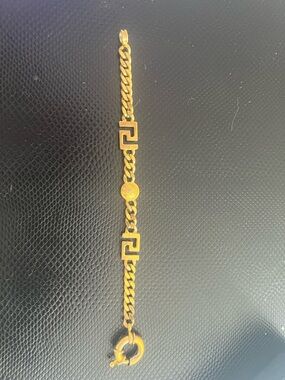 Gold-Tone Versace Chain Bracelet with Greek Key Accents